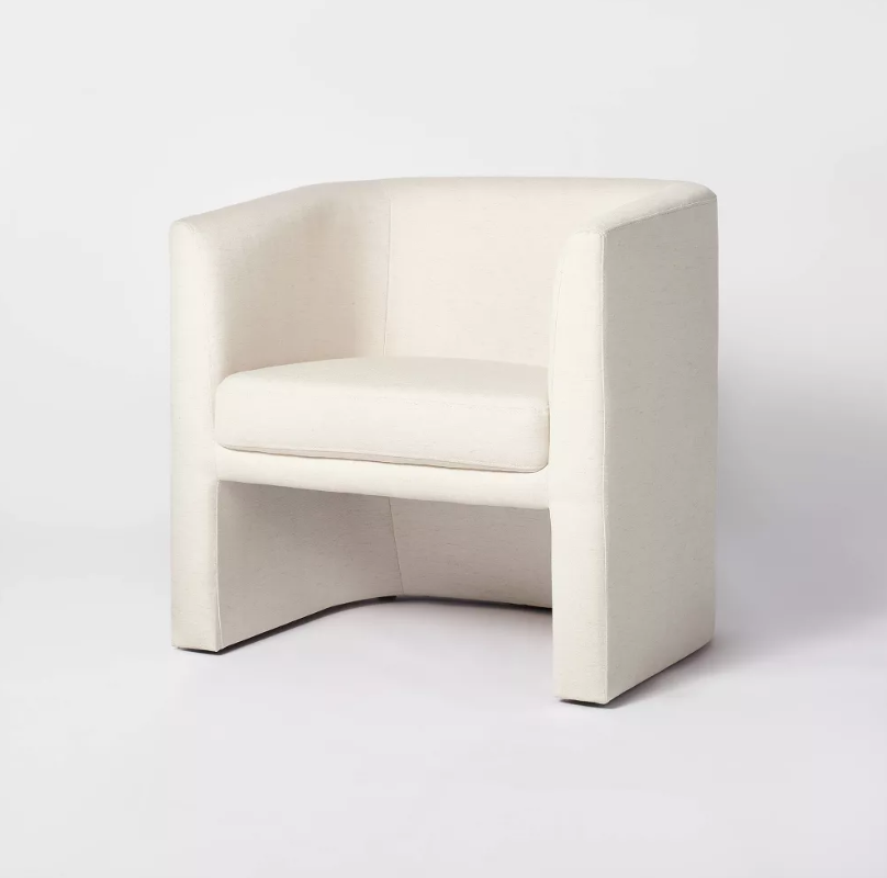 Vernon Upholstered Barrel Accent Chair Natural Linen - Threshold
