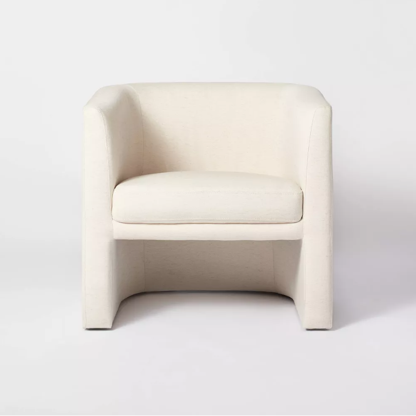 Vernon Upholstered Barrel Accent Chair Natural Linen - Threshold