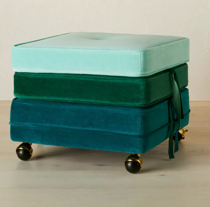 Marin Stackable Pouf with Casters Blue/Green Gradient - Opalhouse designed with Jungalow