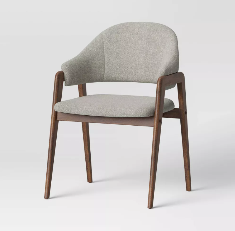 Ingleside Open Back Upholstered Wood Frame Dining Chair Dark Gray (FA) - Threshold