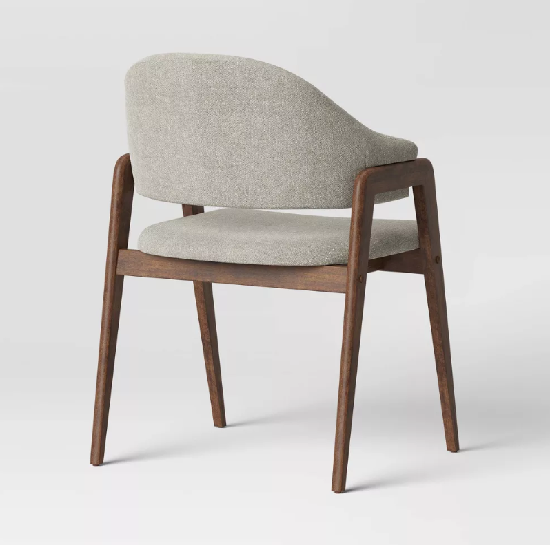 Ingleside Open Back Upholstered Wood Frame Dining Chair Dark Gray (FA) - Threshold