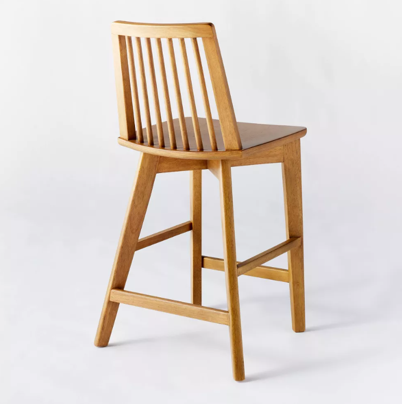 Linden Modified Windsor Wood Counter Height Barstool Natural - Threshold designed with Studio McGee