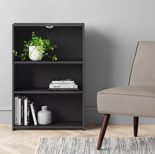 3 Shelf Bookcase Black - Room Essentials