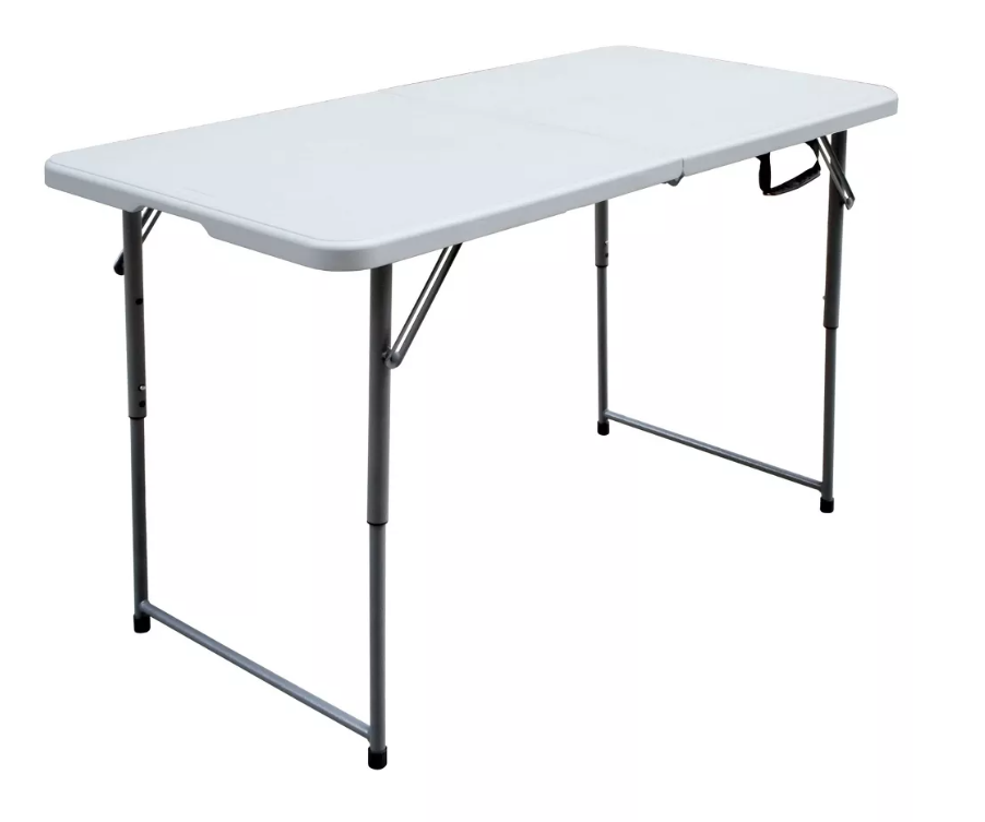 4' Folding Banquet Table Off-White - Plastic Dev Group