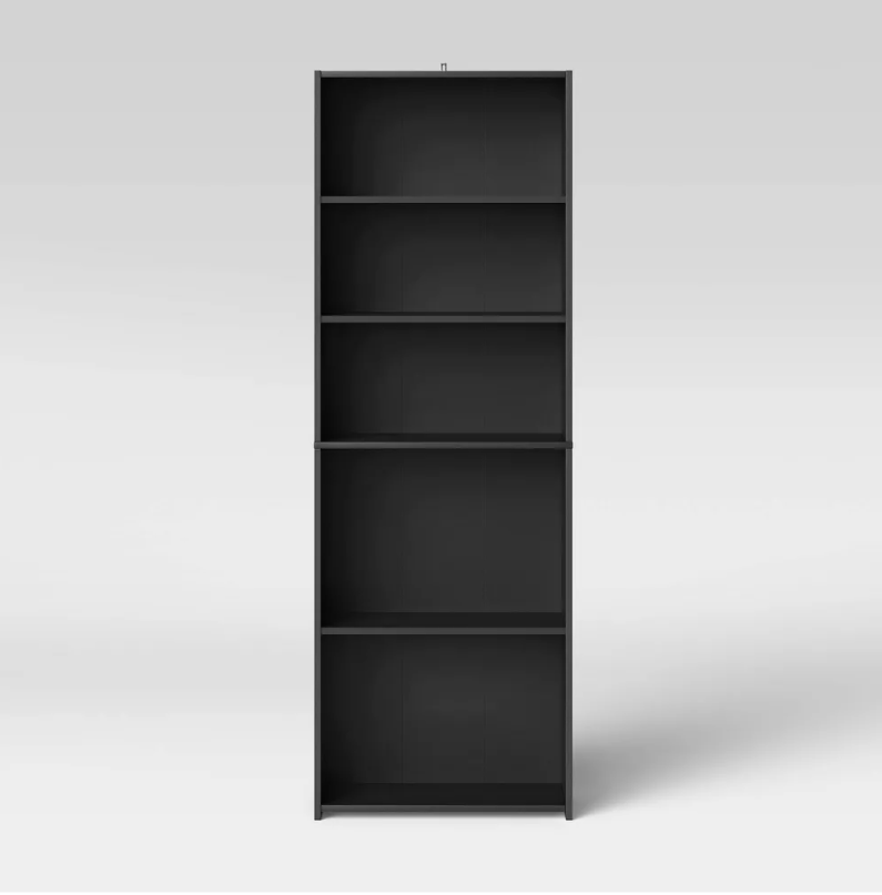 5 Shelf Bookcase Black - Room Essentials