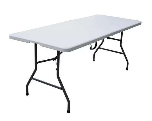 6' Folding Banquet Table Off-White - Plastic Dev Group