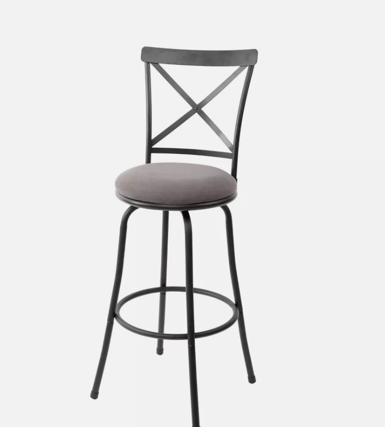 Karson Adjustable Height X Barstool Gunmetal - Holli Furniture