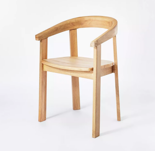 Terra Solid Wood Curved Back Dining Chair Natural - Threshold designed with Studio McGee