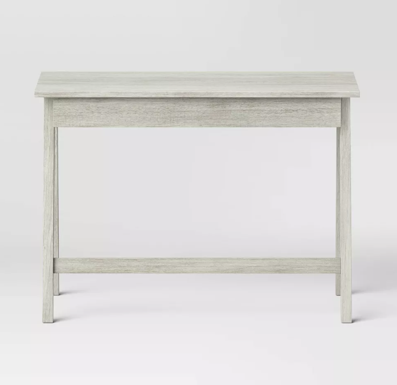 Paulo Wood Writing Desk with Drawer White Wash - Threshold