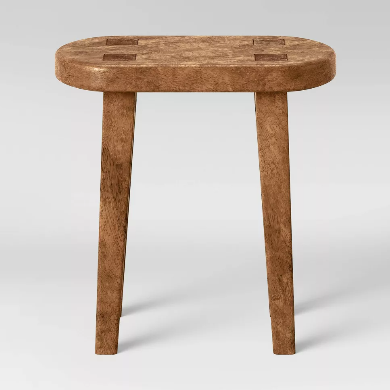 Woodland Tall Carved Wood Table Brown - Threshold