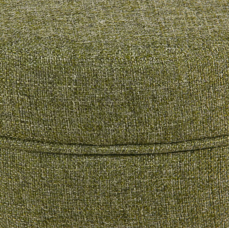 Round Storage Ottoman Green Tweed - HomePop