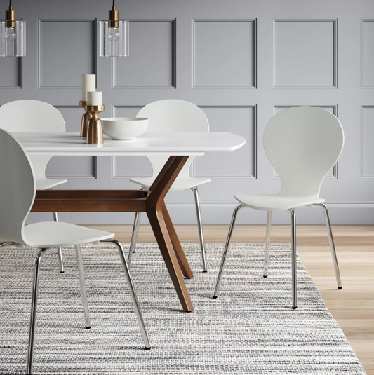 72" Emmond Mid-Century Modern Dining Table White/Brown - Threshold™