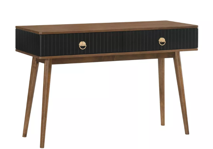 Amigo Veneer Wood Console Table Black/Walnut - Armen Living