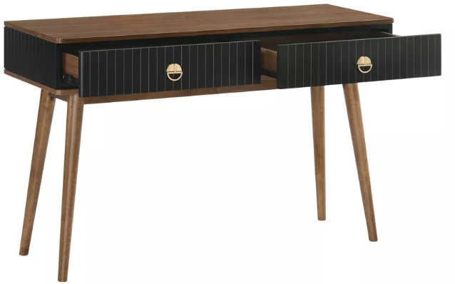 Amigo Veneer Wood Console Table Black/Walnut - Armen Living