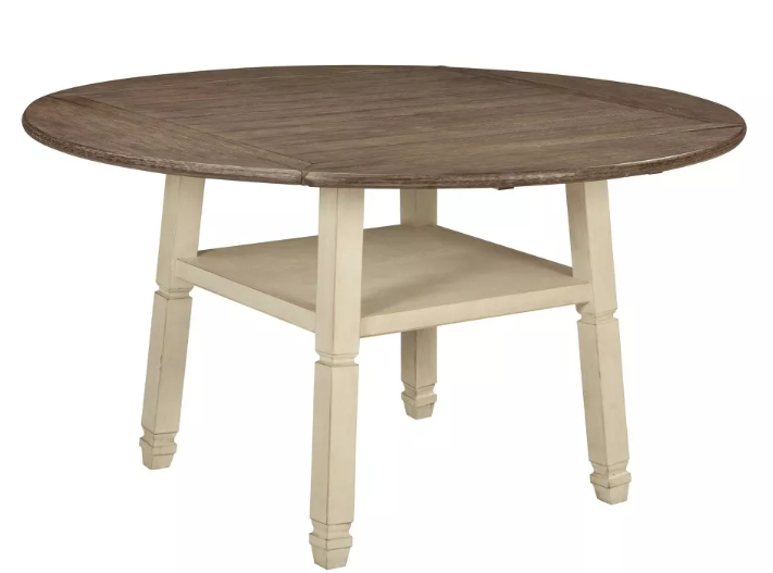 Bolanburg Round Drop Leaf Counter Table Antique White - Signature Design by Ashley