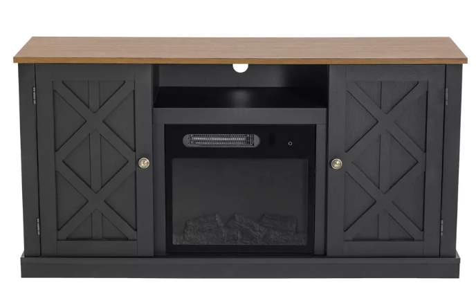 Electric Fireplace and TV Stand for TVs up to 60" Gray - Home Essentials