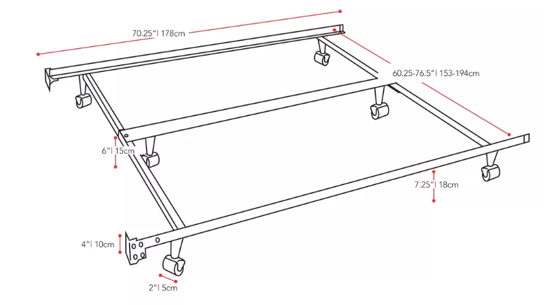 Queen/King Adjustable Metal Bed Frame - CorLiving