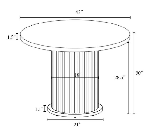 Trumbull Round Pedestal Dining Table with Fluted Base - Threshold™