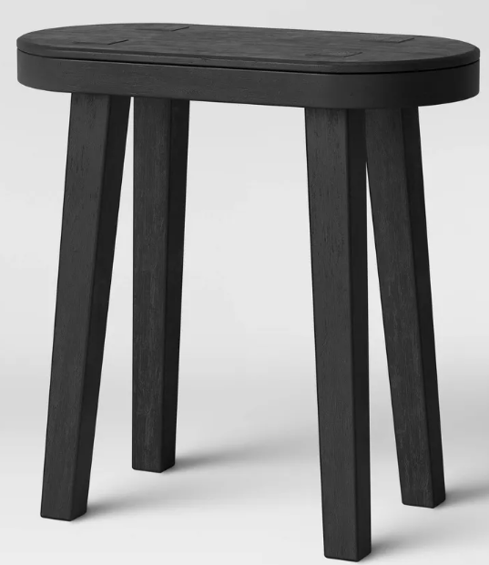 Woodland Carved Wood Accent Table - Black - Threshold™