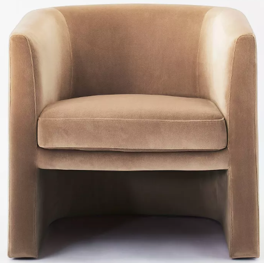 Vernon Upholstered Barrel Accent Chair Light Brown Velvet - Threshold designed with Studio McGee